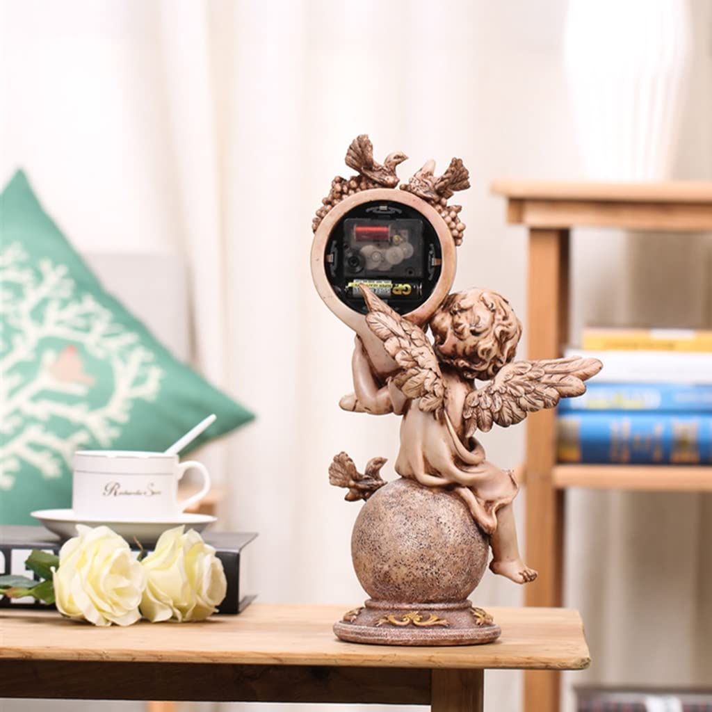 Amazon｜置時計天使彫刻装飾卓上時計家の装飾サイレントスイープ秒機